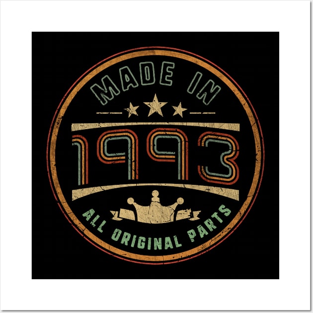 Made In 1993 30th Birthday Wall Art by MintaApparel